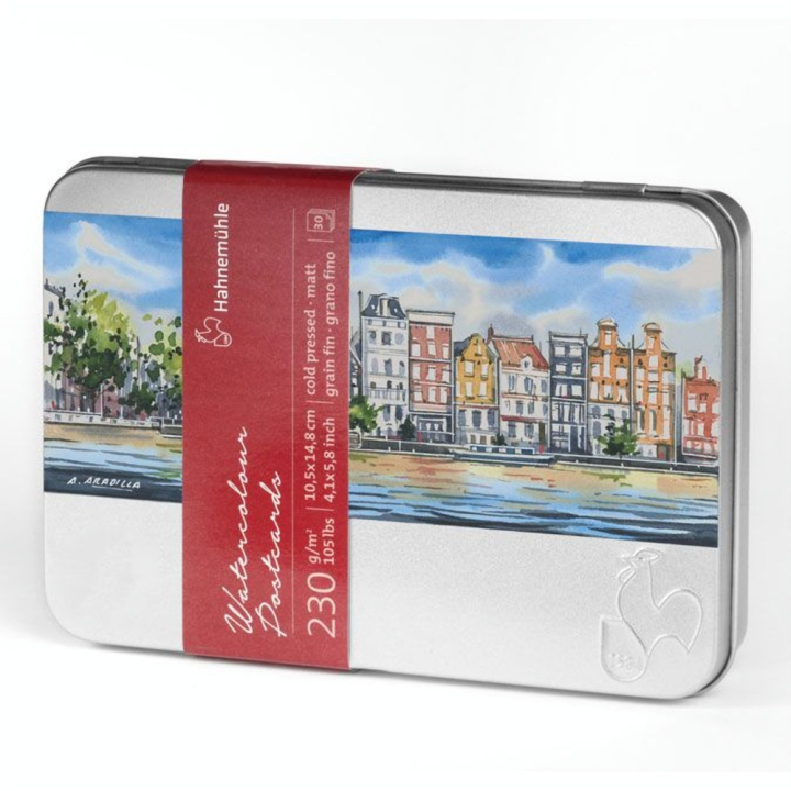 Papier aquarelle Grain fin Boîte carte postale 10,5 x 14,8 cm 230 g/m² - Hahnemühle - Rougier et Plé