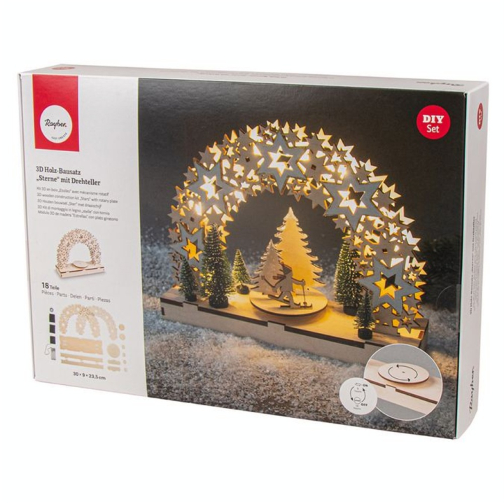 Kit 3D à monter Étoiles + Plateau tournant - Rayher - Rougier et Plé