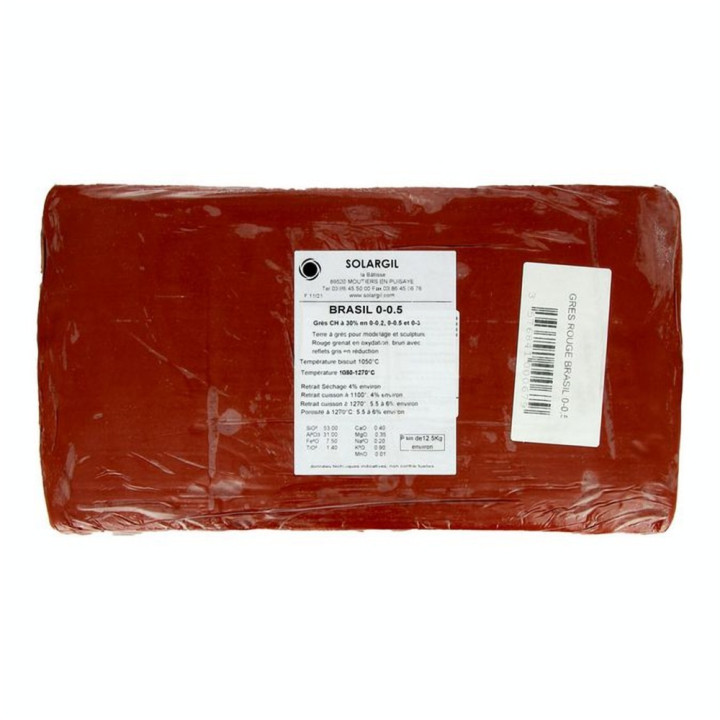 Grès Brasil Rouge Grenat chamotté 0-1mm 12,5kg - Solargil - Rougier et Plé