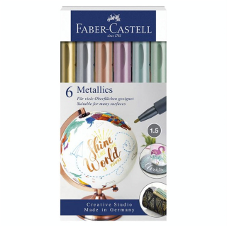 Marqueur Metallics Set 6 couleurs - Faber-Castell - Rougier et Plé