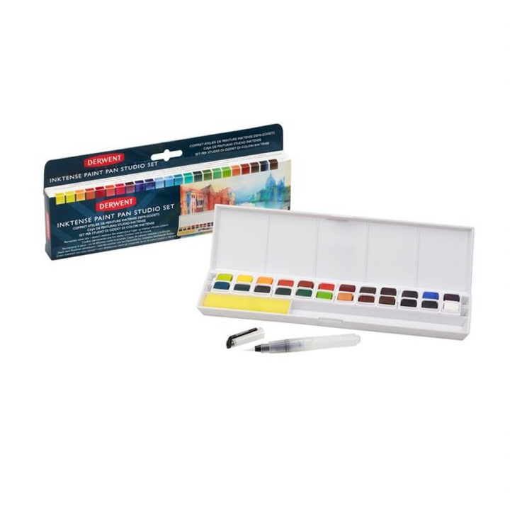 Encre aquarellable Inktense 24 demi-godets - Derwent - Rougier et Plé