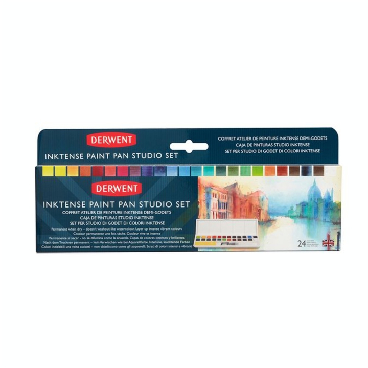 Encre aquarellable Inktense 24 demi-godets - Derwent - Rougier et Plé