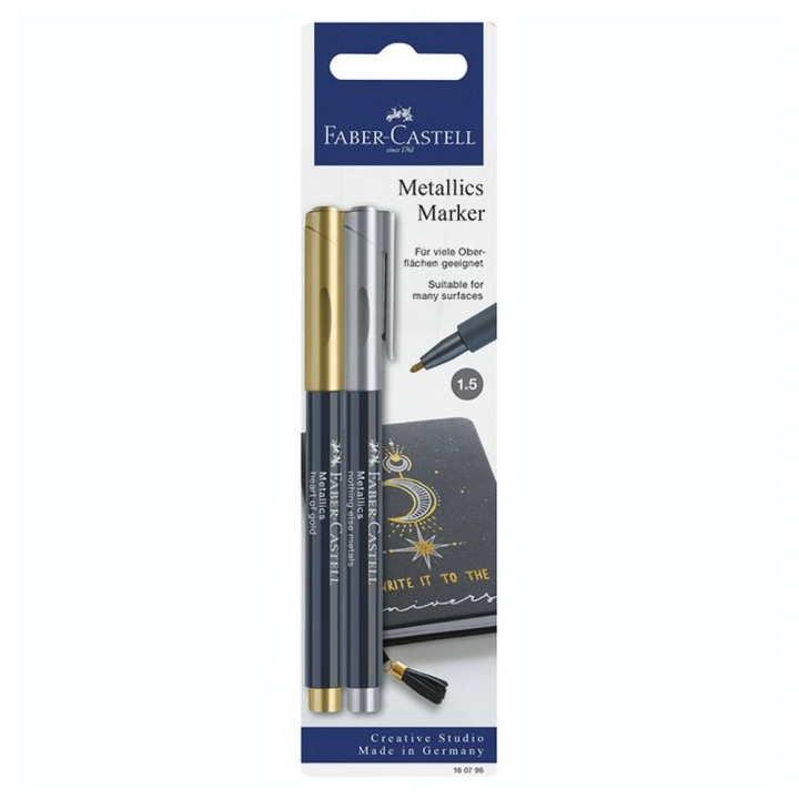 Marqueur Metallics 1.5 mm Set Or & Argent - Faber-Castell - Rougier et Plé