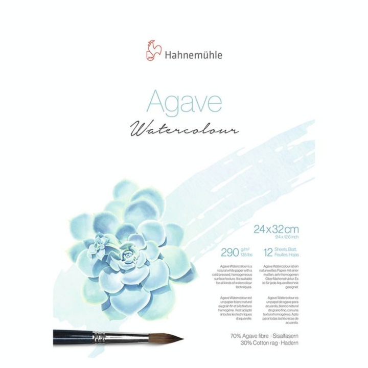 Bloc aquarelle Agave 290 g/m² 12F - Hahnemühle - Rougier et Plé