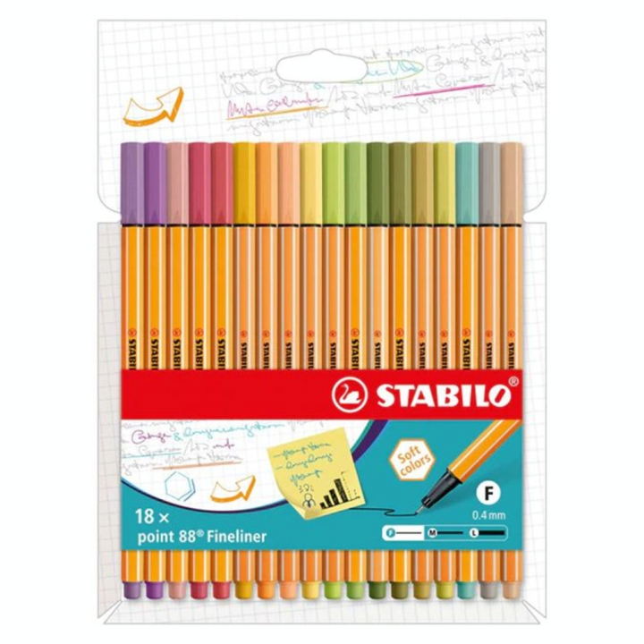 Feutre point 88 set Cocooning et Nature 18 pcs - STABILO - Rougier et Plé