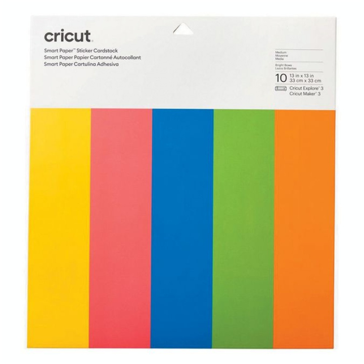 Papier cartonné autocollant Coloré 10 pcs 33 x 33 cm - Cricut - Rougier et Plé