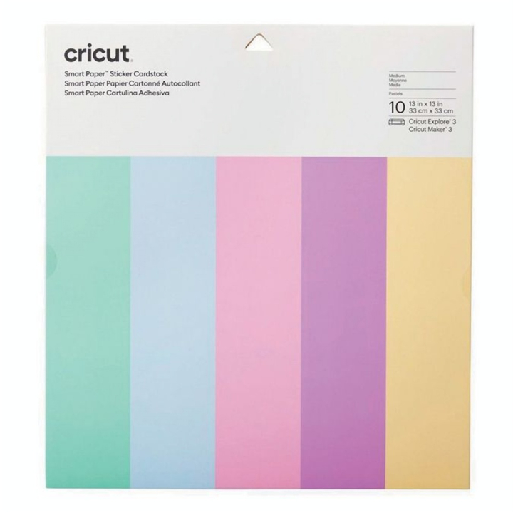 Papier cartonné autocollant Pastel 10 pcs 33 x 33 cm - Cricut - Rougier et Plé