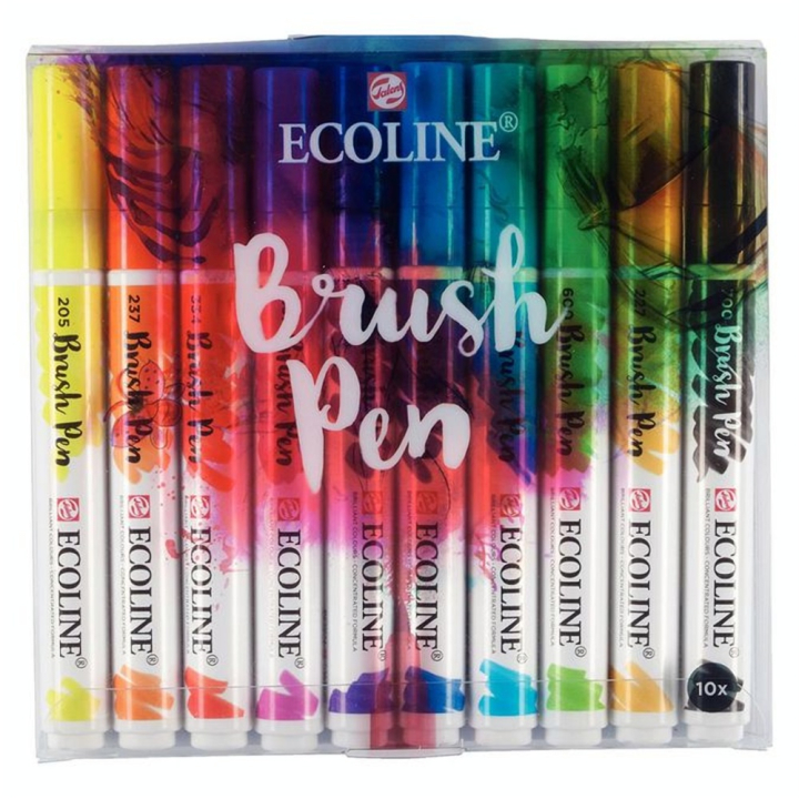 Feutre pinceau Brush Pen encre Aquarelle Pochette 10 feutres - Ecoline - Rougier et Plé