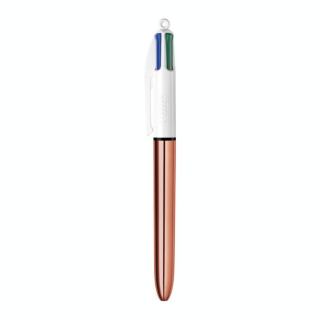Stylo bille 4 couleurs Corps Rose Gold - Bic - Rougier et Plé