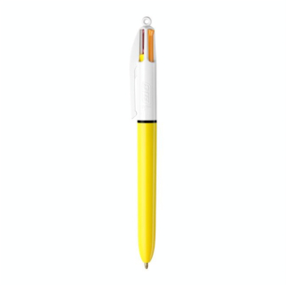 Stylo bille 4 couleurs Corps Jaune Sun - Bic - Rougier et Plé
