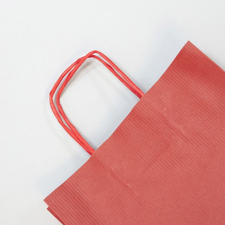 Sac en Kraft Vergé 110 g/m² 22 x 10 x 29 cm Rouge - Clairefontaine - Rougier et Plé
