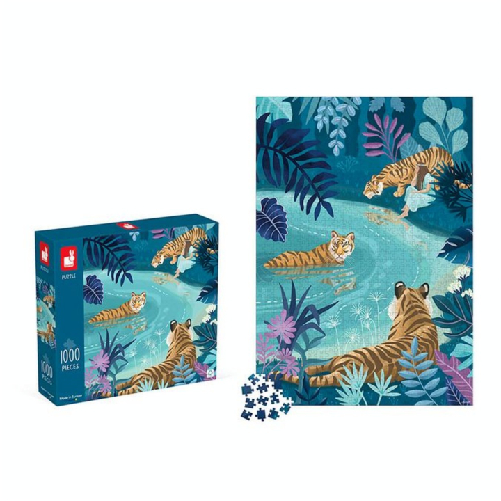 Puzzle Tigres au clair de lune 1000 pièces - Janod - Rougier et Plé
