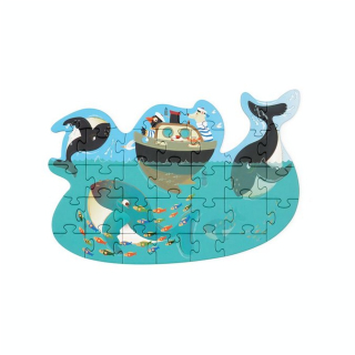 Puzzle Contour 30 x 21 cm 31 pcs Baleines - Scratch - Rougier et Plé