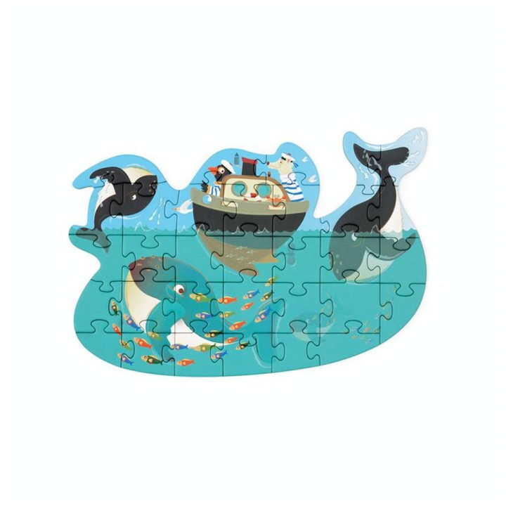 Puzzle Contour 30 x 21 cm 31 pcs Baleines - Scratch - Rougier et Plé