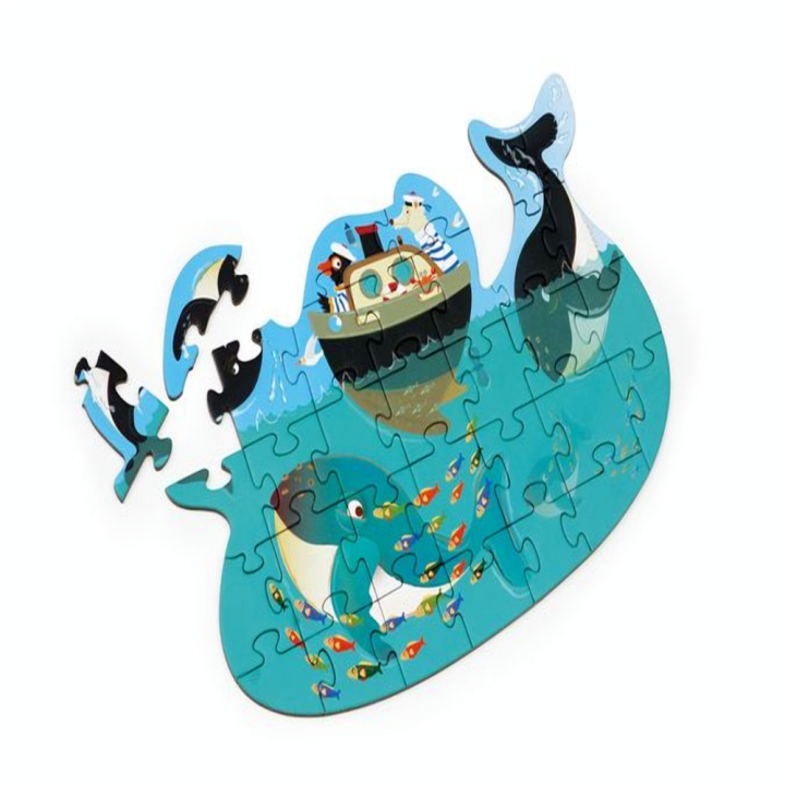 Puzzle Contour 30 x 21 cm 31 pcs Baleines - Scratch - Rougier et Plé