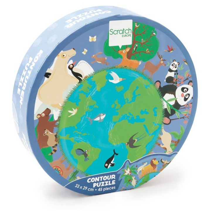 Puzzle Contour 33 x 29 cm 45 pcs Monde - Scratch - Rougier et Plé