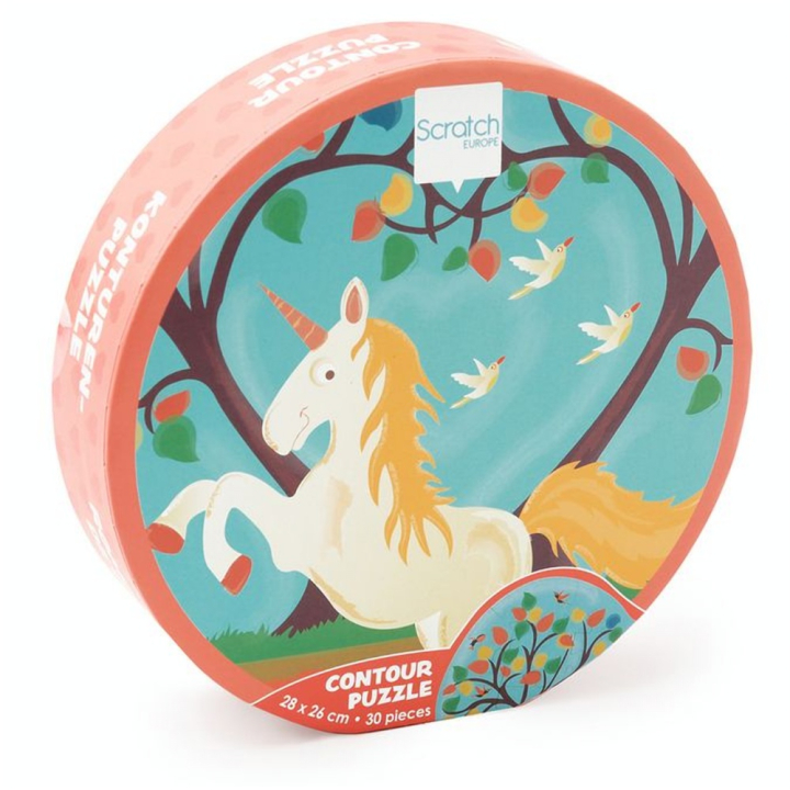 Puzzle Contour 28 x 26 cm 30 pcs Licorne - Scratch - Rougier et Plé