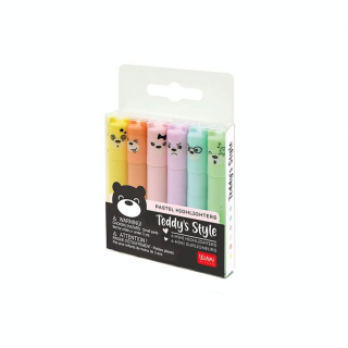 Mini Surligneurs 6 pcs Teddy's Mood Pastel - Legami - Rougier et Plé