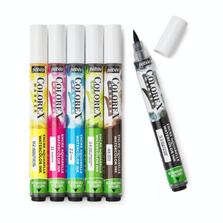 Marqueur Encre aquarelle Colorex Marker Set 6 Essentiels - Pébéo - Rougier et Plé