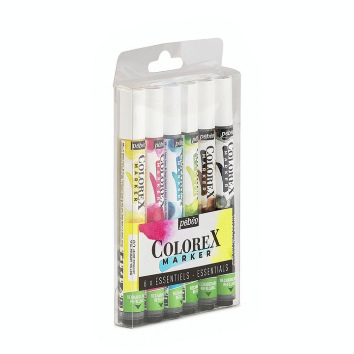 Marqueur Encre aquarelle Colorex Marker Set 6 Essentiels - Pébéo - Rougier et Plé