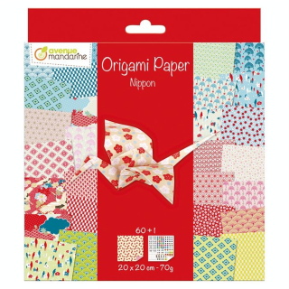 Papier Origami 20 x 20 cm 60 Feuilles Nippon - Avenue Mandarine - Rougier et Plé