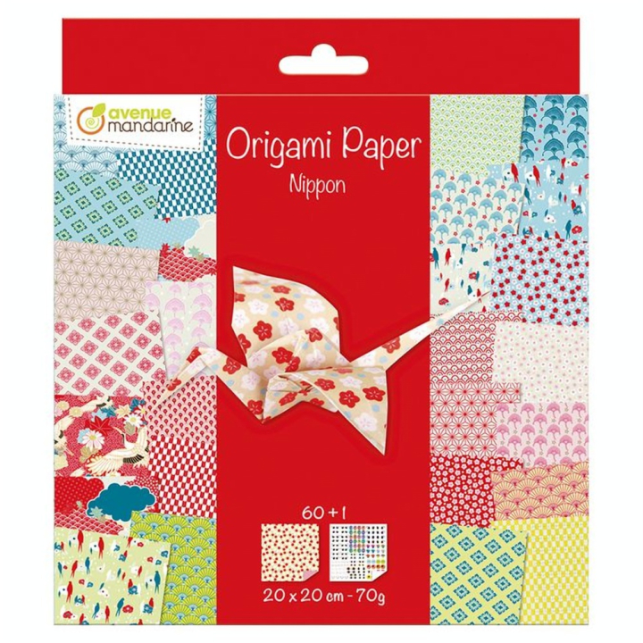 Papier Origami 20 x 20 cm 60 Feuilles Nippon - Avenue Mandarine - Rougier et Plé