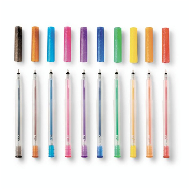 Stylo Encre Gel Pailleté 10 pcs 0.8 mm Arc-en-ciel - Cricut - Rougier et Plé