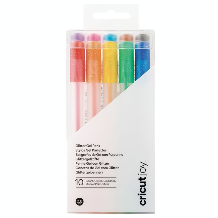Stylo Encre Gel Pailleté Joy 10 pcs 0.8 mm Arc-en-ciel - Cricut - Rougier et Plé