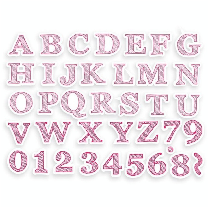 Tampon Stampo Textile Alphabet sketch 38 pcs - Aladine - Rougier et Plé