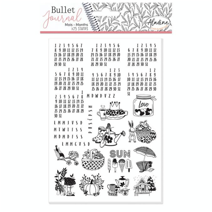 Tampons Stampo bullet journal - Mois universels - Aladine - Rougier et Plé