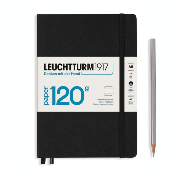 Carnet Edition 120G A5 rigide 203p lignées - Noir - Leuchtturm1917 - Rougier et Plé