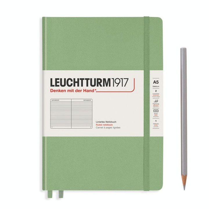 Carnet Classic A5 rigide 251p lignées - Sauge - Leuchtturm1917 - Rougier et Plé
