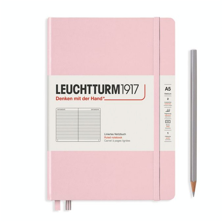 Carnet Classic A5 rigide 251p lignées - Rose poudré - Leuchtturm1917 - Rougier et Plé