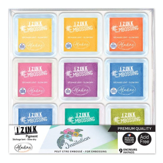 Encreurs Izink Pigment Vif M Set de 9 - Aladine - Rougier et Plé