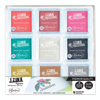 Encreurs Izink Pigment Pastel M Set de 9 - Aladine - Rougier et Plé