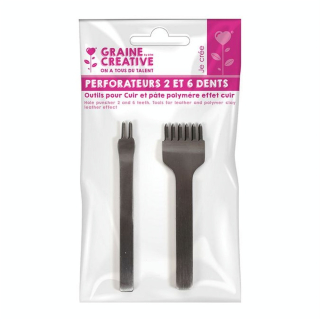 Perforateurs pour cuir x 2 pcs - Graine Créative - Rougier et Plé