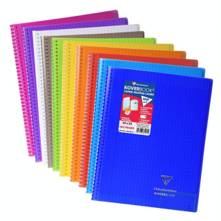 Cahier à spirales 24 x 32 cm 100 pages Grands carreaux Koverbook - Clairefontaine - Rougier et Plé