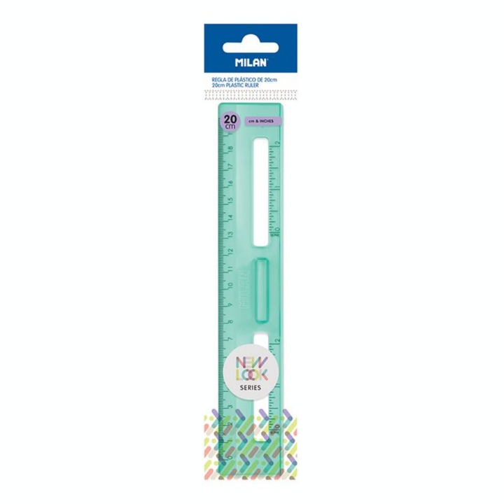 Règle 20 cm New Look Vert transparent - MILAN - Rougier et Plé
