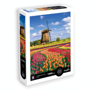 Puzzle 1000 pièces Champs de tulipes Hollande - Sentosphère - Rougier et Plé