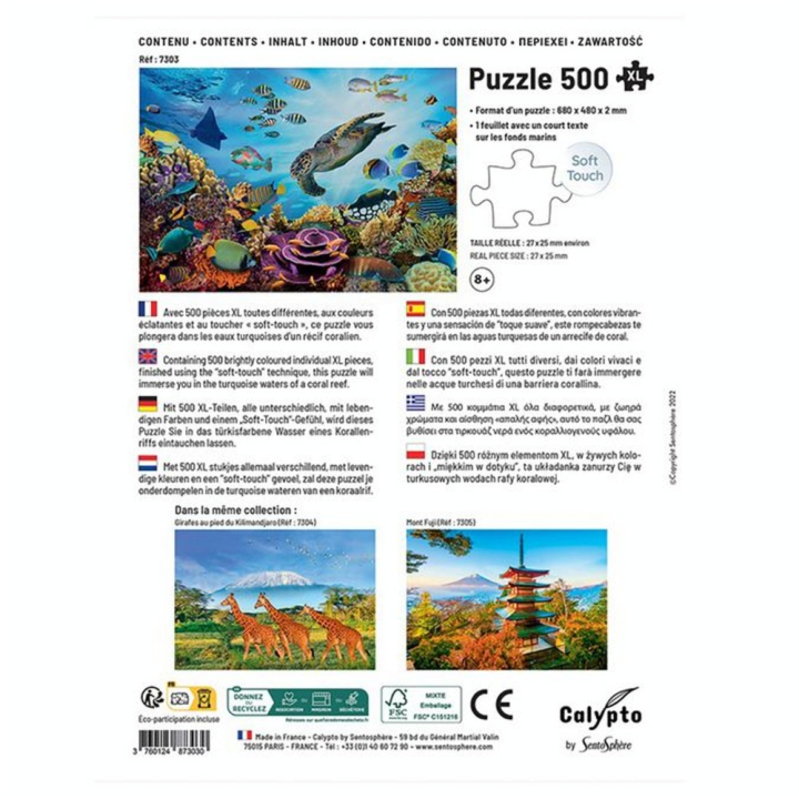 Puzzle 500 pièces XL Fonds marins - Sentosphère - Rougier et Plé