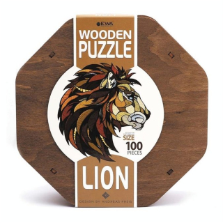 Puzzle en bois 100 pcs ø 20 cm Lion - EWA - Rougier et Plé