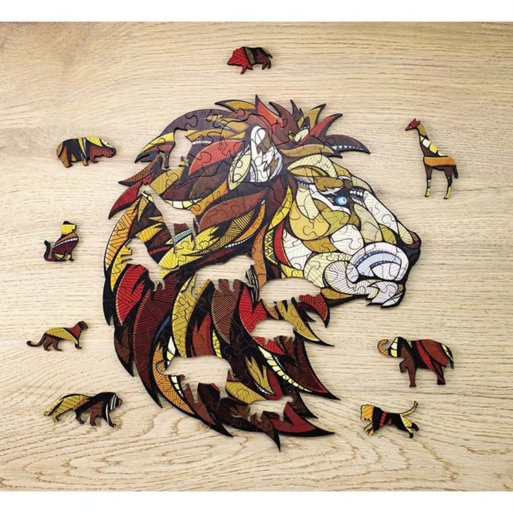 Puzzle en bois 100 pcs ø 20 cm Lion - EWA - Rougier et Plé