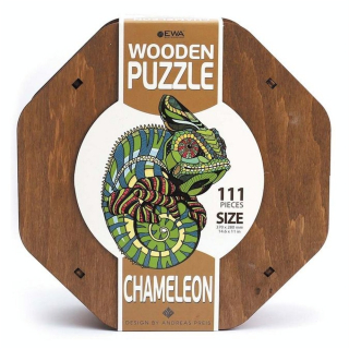 Puzzle en bois 111 pcs ø 20 cm Caméléon - EWA - Rougier et Plé
