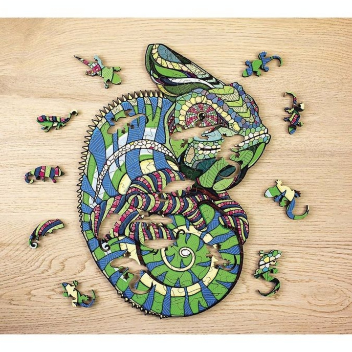 Puzzle en bois 111 pcs ø 20 cm Caméléon - EWA - Rougier et Plé
