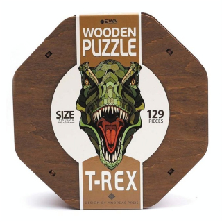 Puzzle en bois 129 pcs ø 20 cm T-Rex - EWA - Rougier et Plé