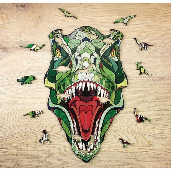 Puzzle en bois 129 pcs ø 20 cm T-Rex - EWA - Rougier et Plé