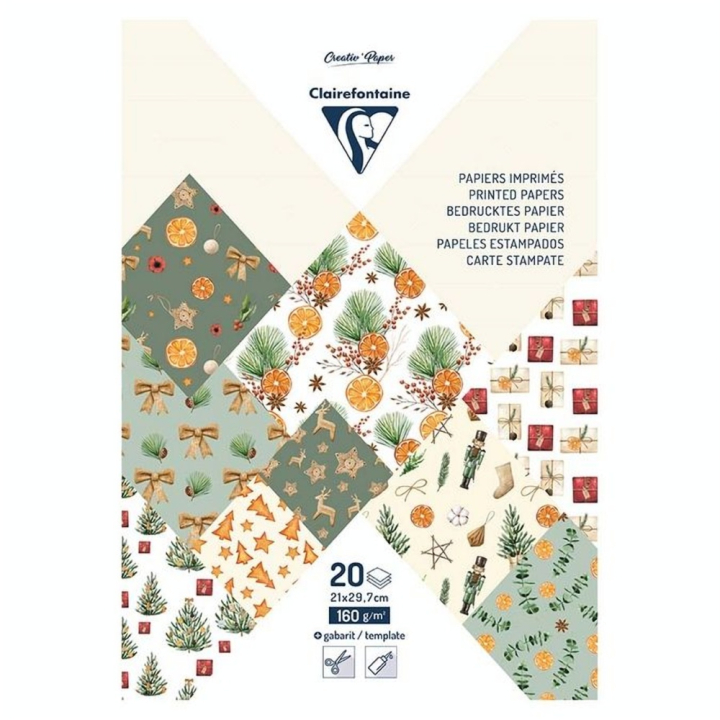 Papier imprimé 21 x 29,7 cm 20 feuilles Noël vitaminé - Clairefontaine - Rougier et Plé