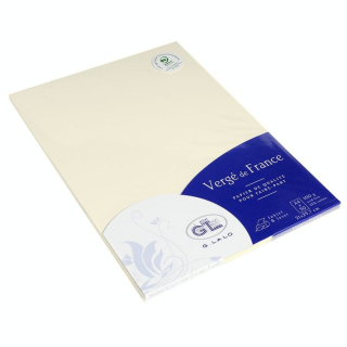 Papier à lettre Vergé 100 g 50 pcs A4 21 x 29,7 cm Ivoire - G. Lalo - Rougier et Plé