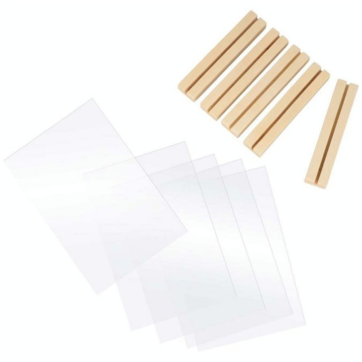 Plaque Plexi + Socle Bois 5 pcs - Artemio - Rougier et Plé