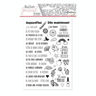 Tampon Stampo Bullet journal Messages 48 pcs - Aladine - Rougier et Plé